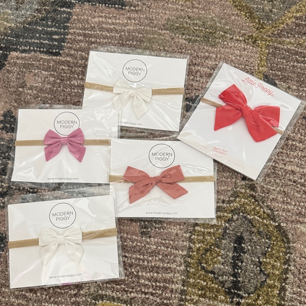 Modern Piggy Kids Bow Headbands - Set of Assorted Colors